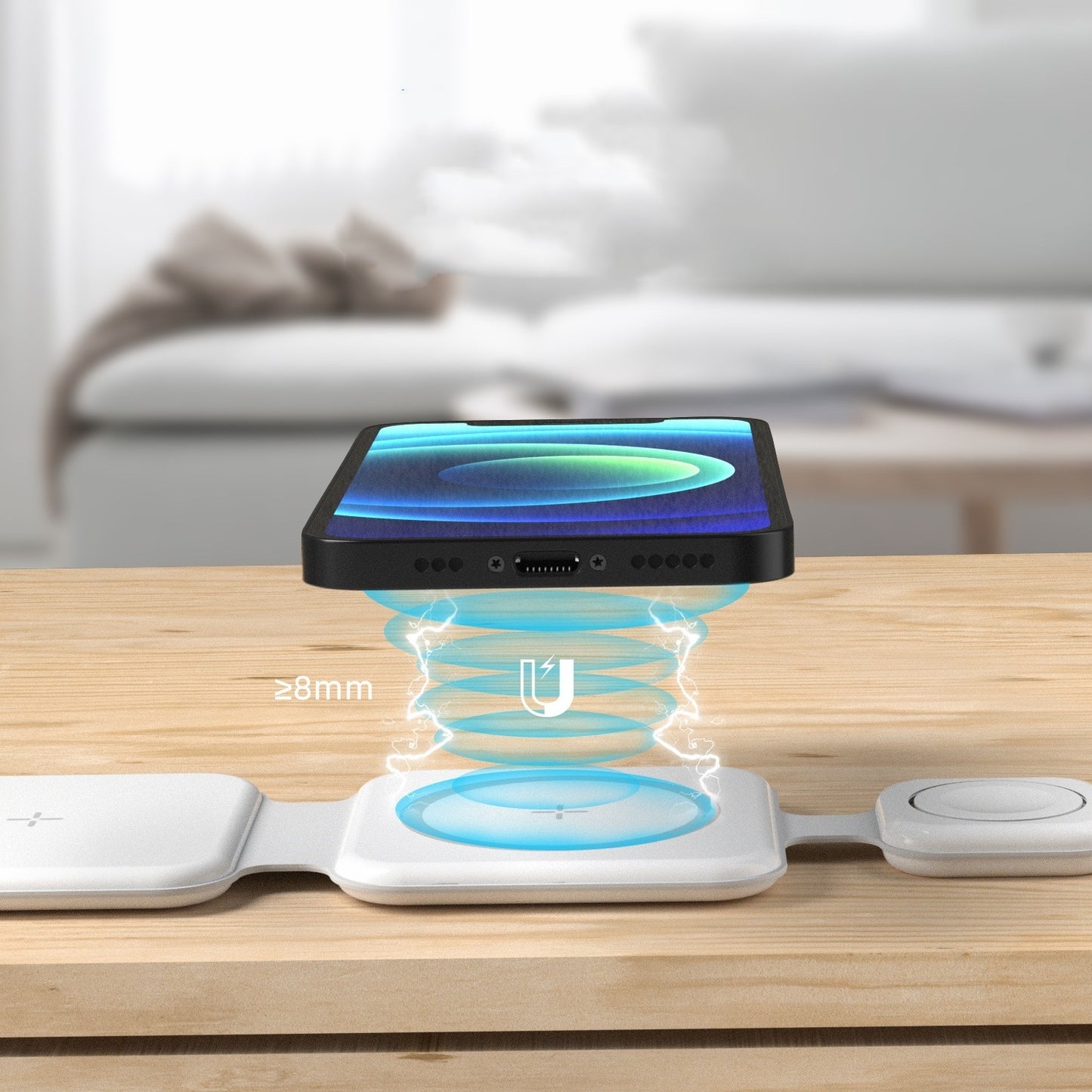 3-in-1 Magnetic Foldable Wireless Charger – Multi-Device Charging Station