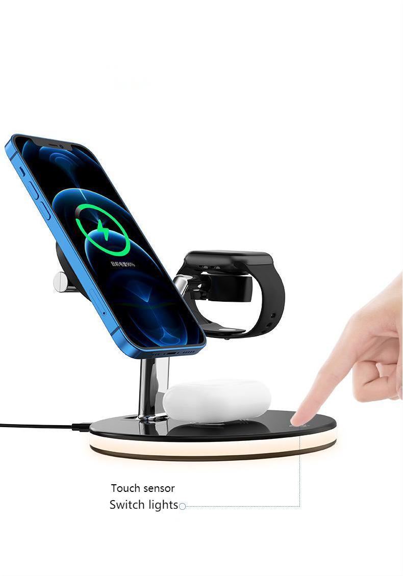 3-in-1 Magnetic Wireless Charger – 15W Fast Charging Dock for Apple & MagSafe