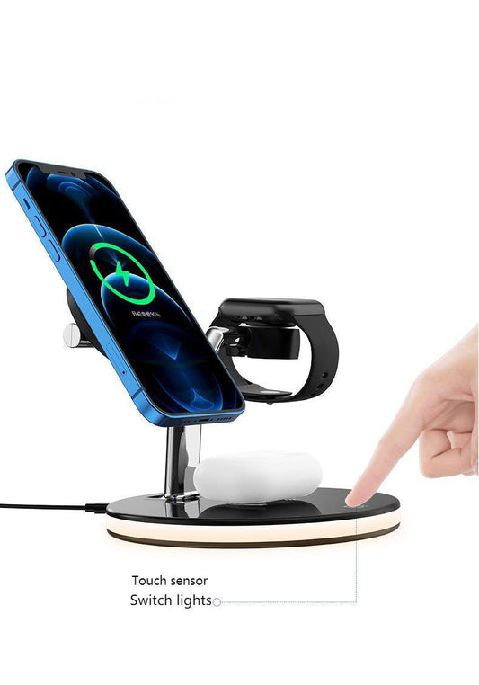 3-in-1 Magnetic Wireless Charger – 15W Fast Charging Dock for Apple & MagSafe