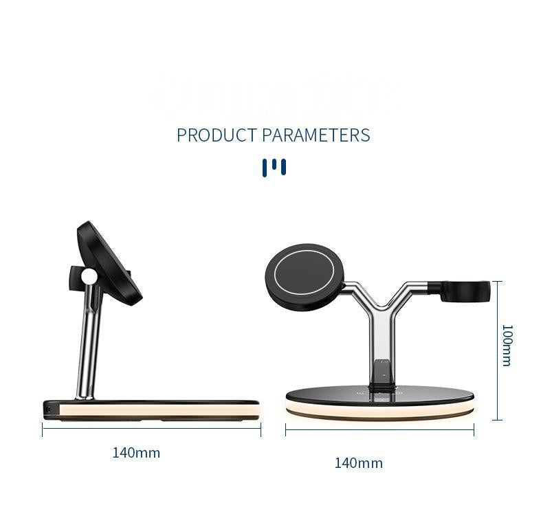 3-in-1 Magnetic Wireless Charger – 15W Fast Charging Dock for Apple & MagSafe