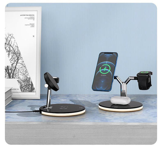 3-in-1 Magnetic Wireless Charger – 15W Fast Charging Dock for Apple & MagSafe