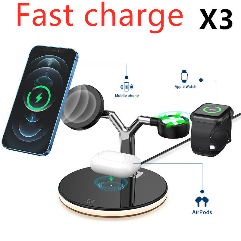 3-in-1 Magnetic Wireless Charger – 15W Fast Charging Dock for Apple & MagSafe