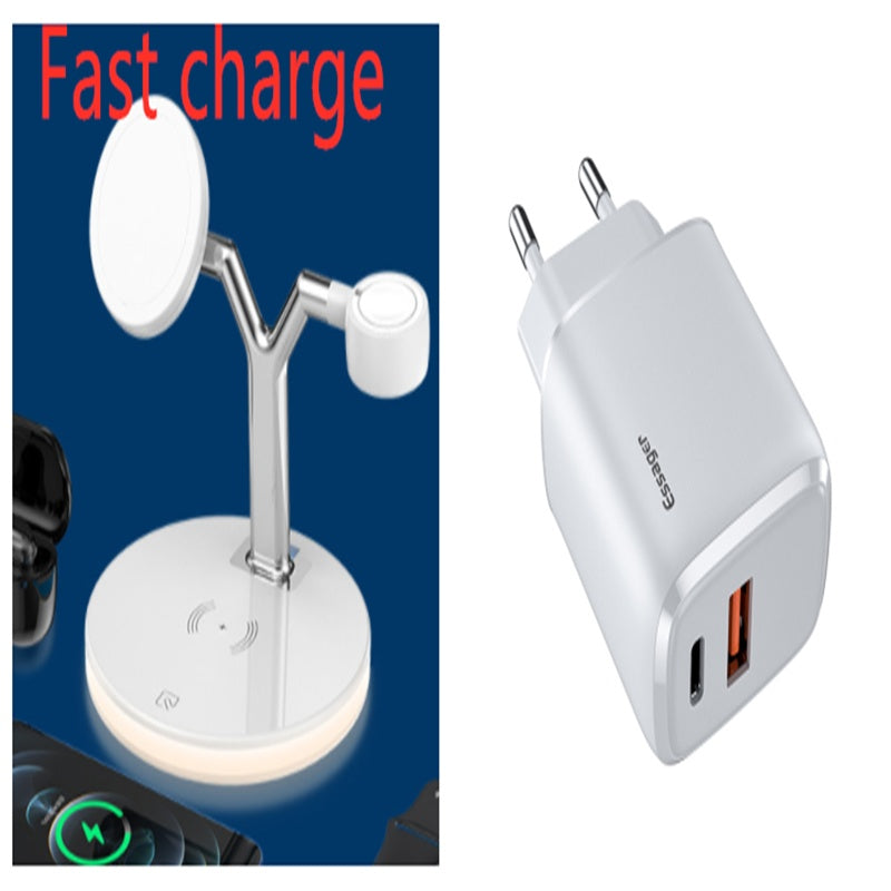 3-in-1 Magnetic Wireless Charger – 15W Fast Charging Dock for Apple & MagSafe