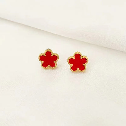 1/2/3Pcs 18K Gold Plated Stainless Steel Five Leaf Bracelet for Women, Elegant Flower Design Necklace Bracelet Jewelry Gift