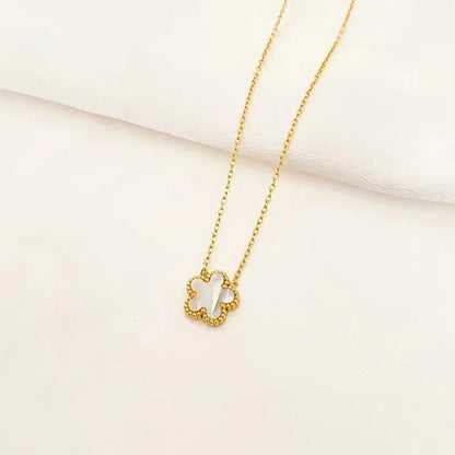 1/2/3Pcs 18K Gold Plated Stainless Steel Five Leaf Bracelet for Women, Elegant Flower Design Necklace Bracelet Jewelry Gift