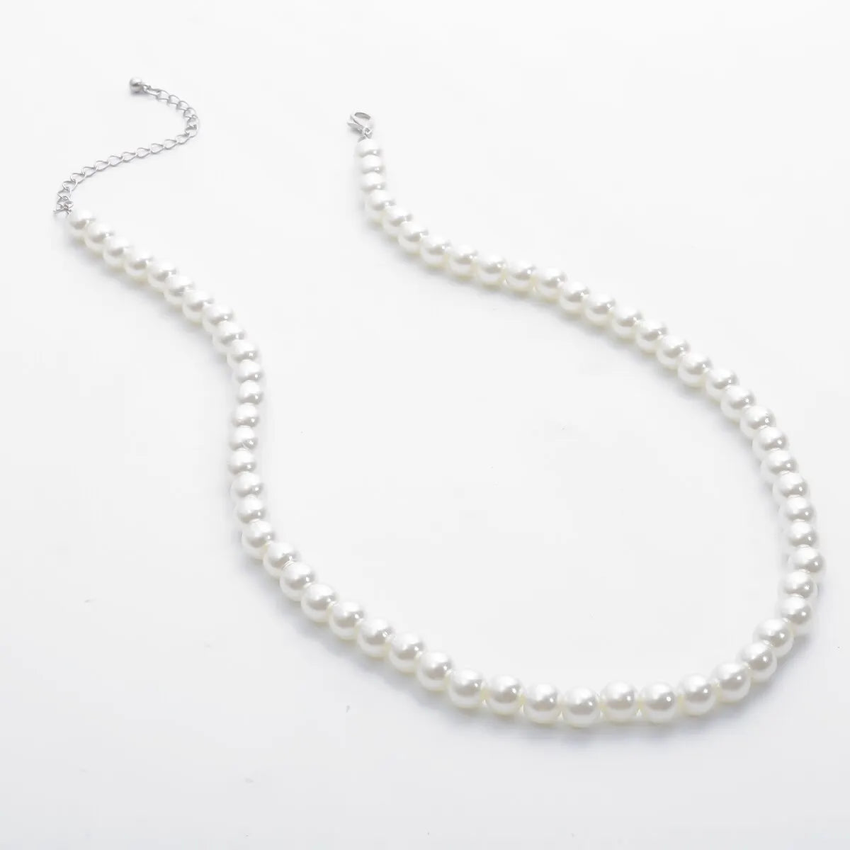 Simple Imitation-Pearl Beaded Short Choker Necklace for Men and girls Trendy White Beaded Chains on Neck Accessories Fashion Jewelry