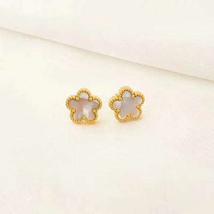 1/2/3Pcs 18K Gold Plated Stainless Steel Five Leaf Bracelet for Women, Elegant Flower Design Necklace Bracelet Jewelry Gift