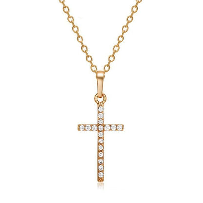 Cross Pendant Rhinestone Inlay Adjustable Necklaces Women Solid Color Solid Color Summer Pendant Necklace Jewellery Women