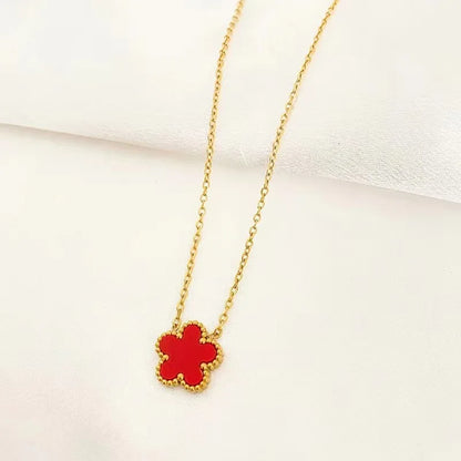 1/2/3Pcs 18K Gold Plated Stainless Steel Five Leaf Bracelet for Women, Elegant Flower Design Necklace Bracelet Jewelry Gift