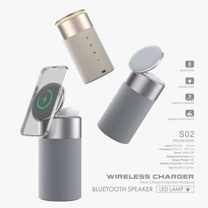 3-in-1 Wireless Charger Speaker Lamp – For iPhone, AirPods & More