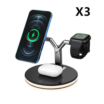 3-in-1 Magnetic Wireless Charger – 15W Fast Charging Dock for Apple & MagSafe