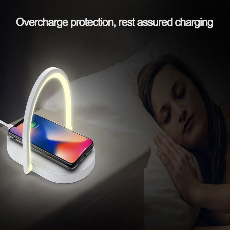 3-in-1 Foldable Wireless Charger with LED Lamp – 15W Fast Charging Station