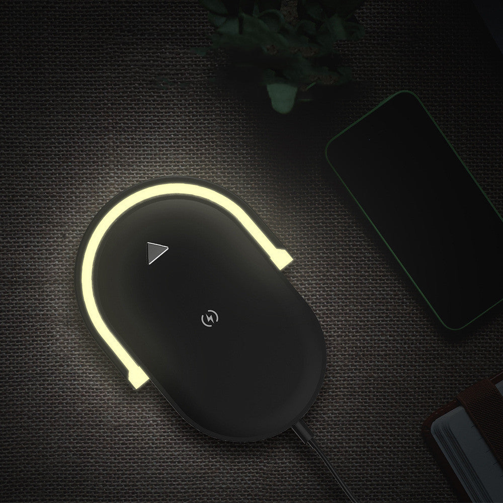3-in-1 Foldable Wireless Charger with LED Lamp – 15W Fast Charging Station