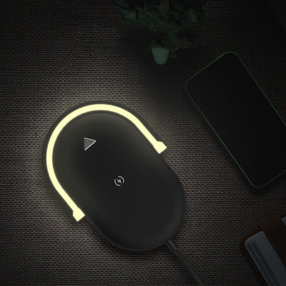 3-in-1 Foldable Wireless Charger with LED Lamp – 15W Fast Charging Station