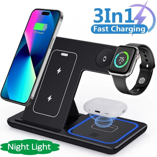 15W Foldable 3-in-1 Wireless Charger
