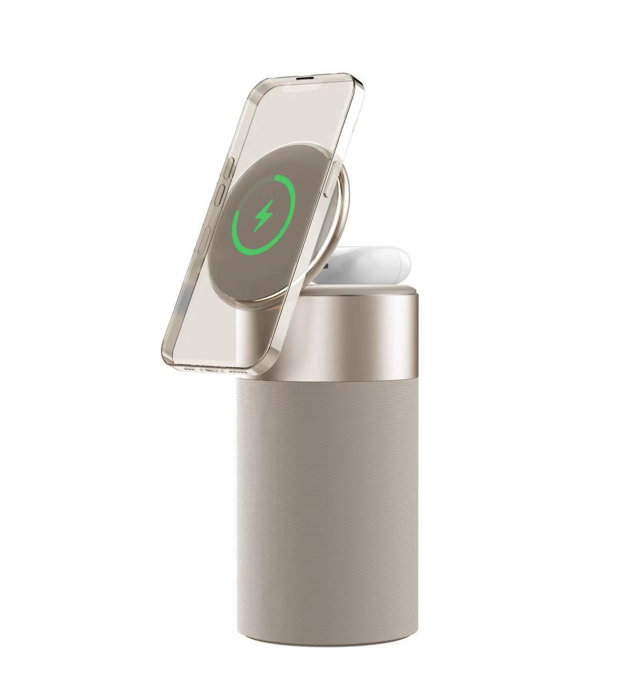 3-in-1 Wireless Charger Speaker Lamp – For iPhone, AirPods & More