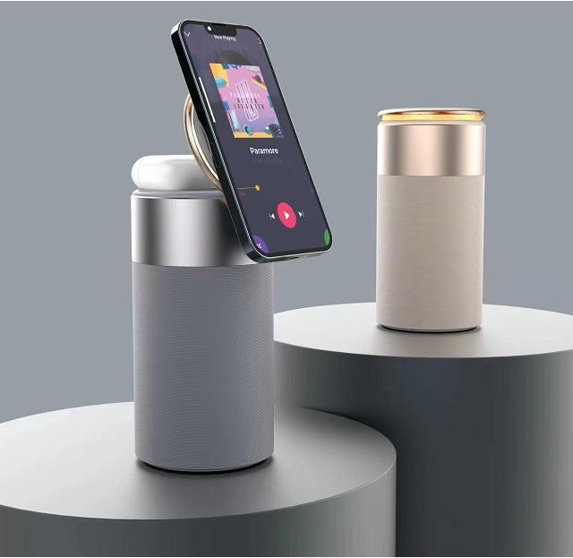 3-in-1 Wireless Charger Speaker Lamp – For iPhone, AirPods & More